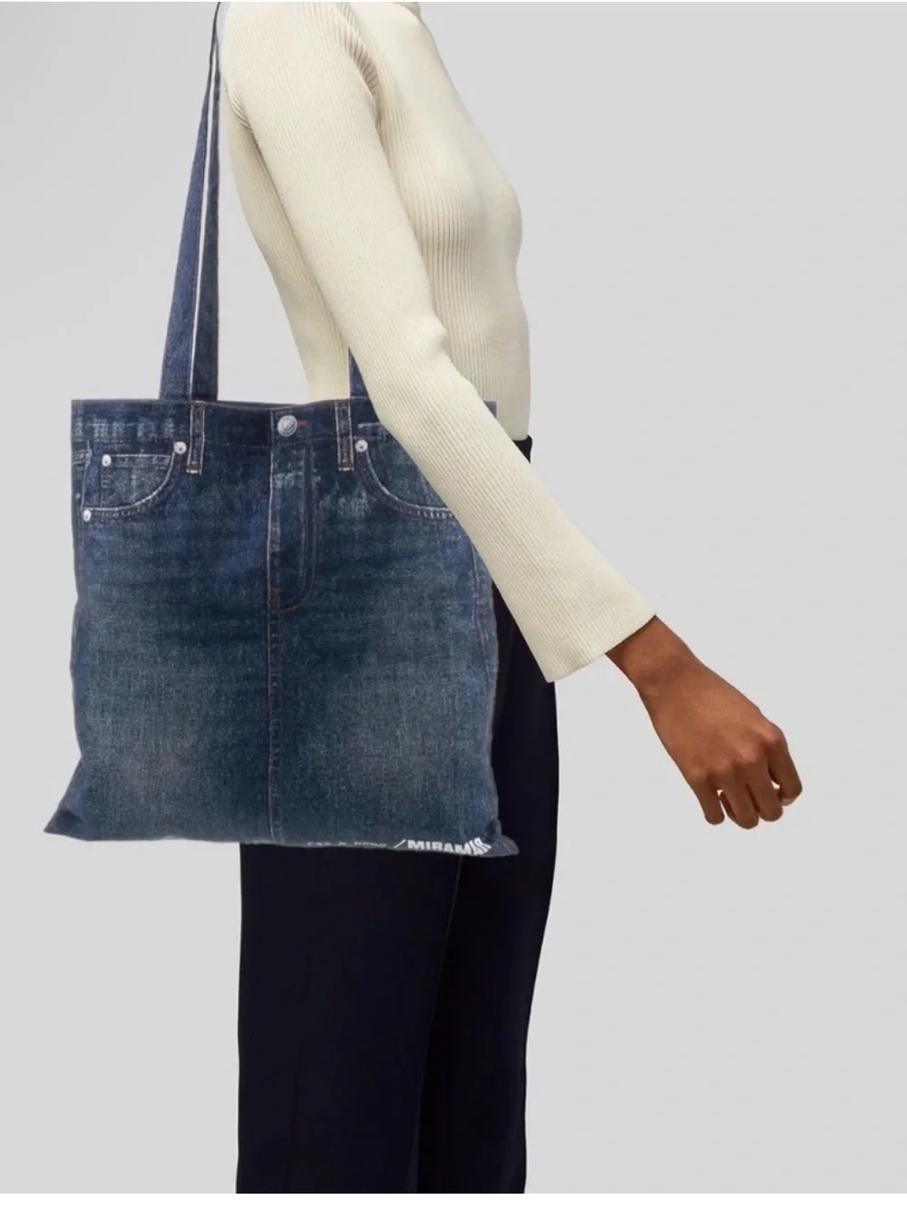 rag & bone Dark Blue Denim Tote